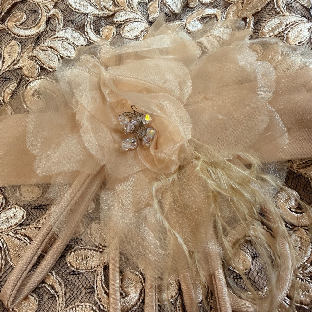 Sonia Peña Gold Brocade Corset Top Lace Up Back Bustier Floral Formal EU 42 (10) - Picture 5 of 13
